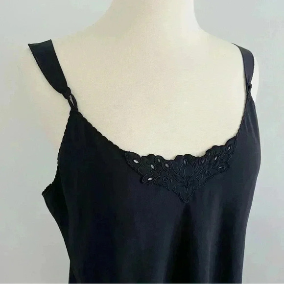 Vintage Vanity Fair Black Slip Dress Sz M - Picture 2 of 11